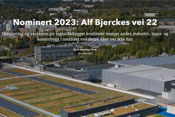 Alf Bjerckes vei nominert til Oslo bys arkitekturpris